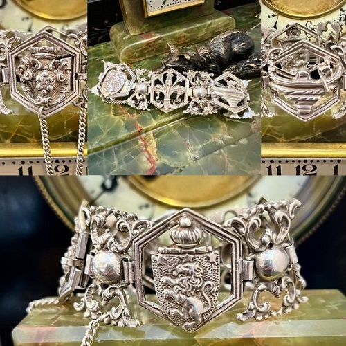 sterling, Art Nouveau, fob, brooch